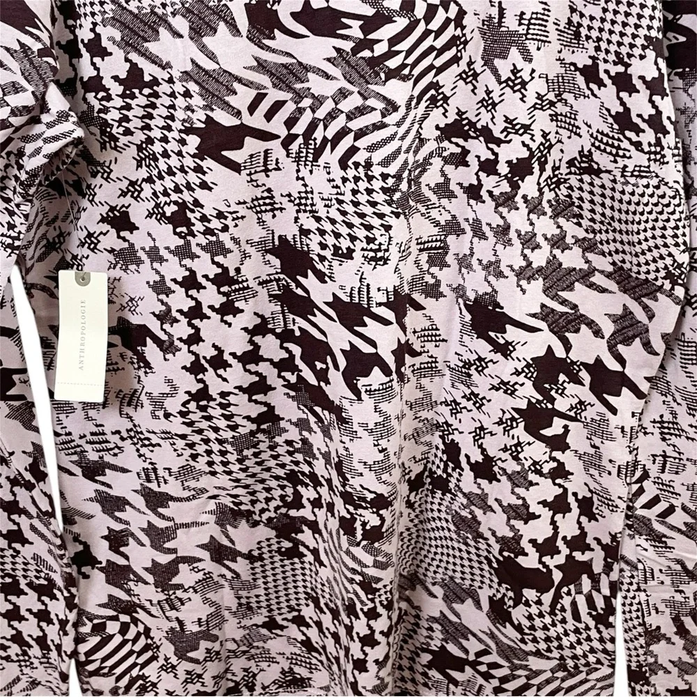 NWT Maeve Anthropologie PP Motif Lavender Mock Neck Top Houndstooth Size XL - Picture 8 of 13